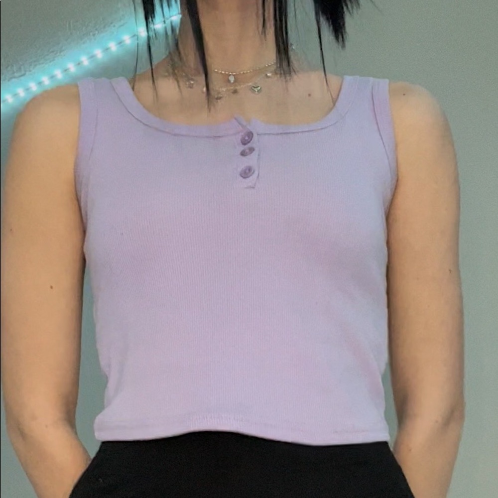 Color: Purple tank top.   Size: S/M